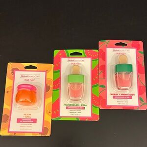 Global Beauty Care Fruit Halo Lip Oil Trio - Peach, Watermelon, Cherry